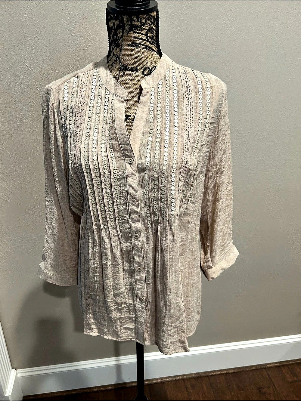Krazy Kat Striped Tunic in White Small Like New sparkles